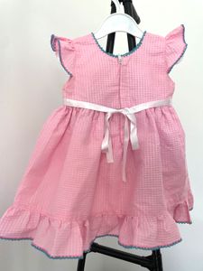 Pink Floral Embroidered Dress