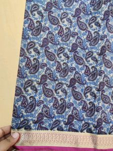 Beautiful Festive Silk Sari Lavender Colour