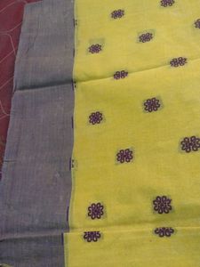 Bengal Yellow Colored Cotton Saree