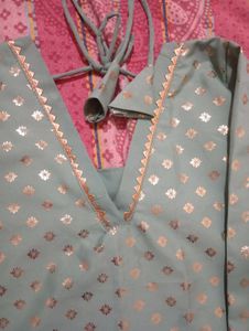 Elegant Kurta Set dhoti pant with apple cut top