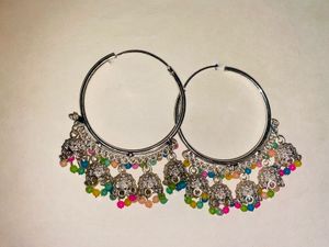 Colorful Jhumka Hoop Earrings