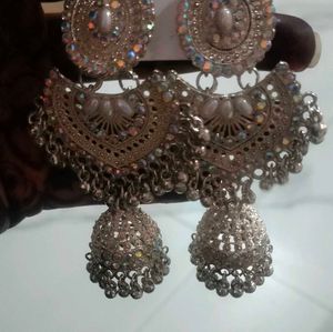 Silver Jhumka Earrings