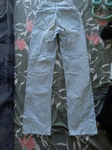 Straight Leg Blue Jeans