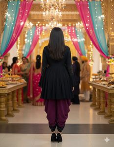 Black Tunic with Dhoti Pants