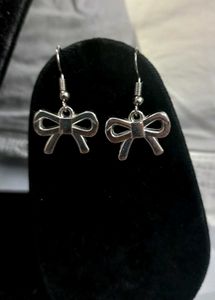 Handmade Silver Bow Earrings
