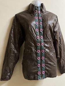 Shinny Brown High Neck Jacket💖