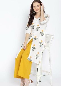 Floral Print Kurta Palazzo Set