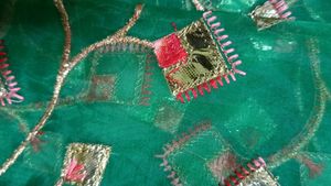 Organza Embroidery Gota Pati Work Saree