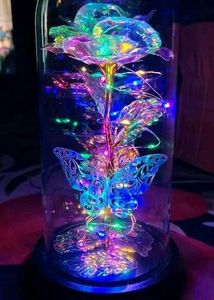 Artificial Colourful Preserved Rose In Glass Dome
