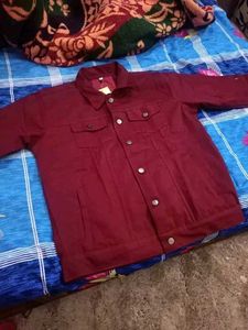 Maroon Denim Jacket