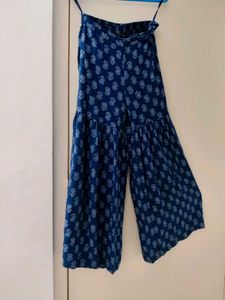 Navy Blue Cotton Sharara Pant