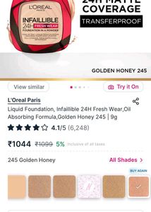 L&#39;Oreal Infallible Powder Foundation New Wdt Tag