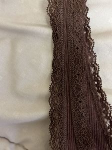 Brown Lace Trim Cami Top