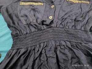 9-10 Yr Girl Frock Navy Blue