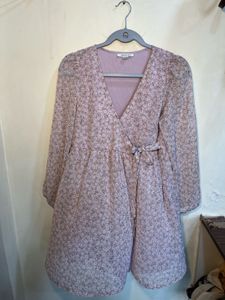 Floral Print Mini Wrap Dress