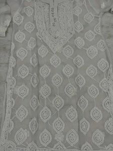 Gray Embroidered Kurti