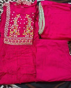 Pink Embroidered Kurta Set