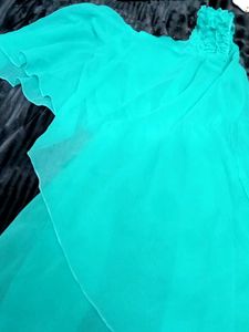 Teal one shoulder top