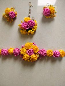 Floral Chokar Set Pink Yellow