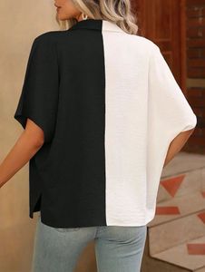 Chic Color Block Button-Down Shirt