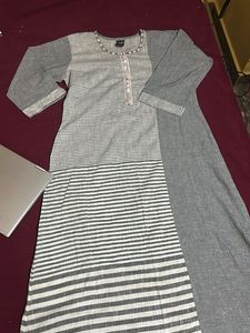 Striped Grey Kurta