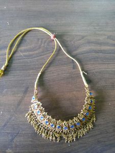 Blue Stones Golden Necklace