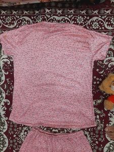 Pink Colour Night Suit