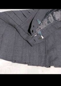 Gray Pleated Skirt