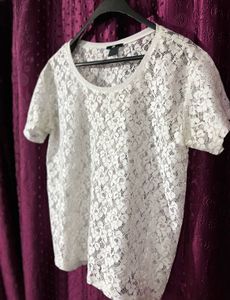White Floral Lace Top