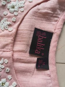 Beautiful Beads embroidery pink kurta