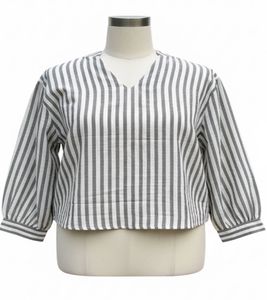 Stripe V-Neck Crop Top