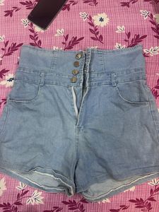 Denim High Waist Shorts