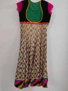 Ivory Ethnic Anarkali With Dupatta L-xl No Return