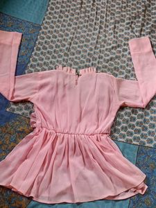 Pink Embroidered Ruffle Top