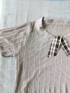 Cute Collared Knit Top