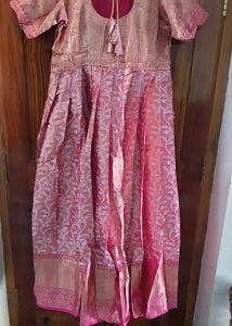 Floral Pink Long Frock Dress