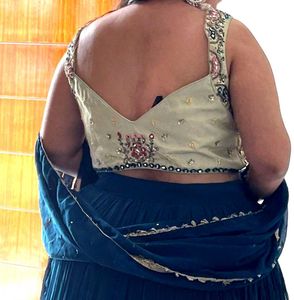 🔥 Designer Blue Lahenga 🔥