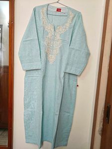 Elegant Blue Embroidered Kurta with shalwar
