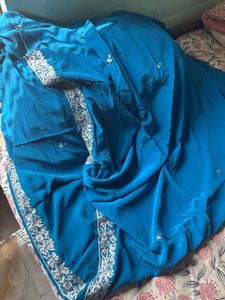 Pure crepe embroidery saree