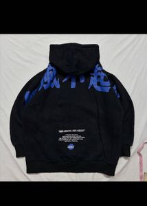 Graphic Print Black Hoodie