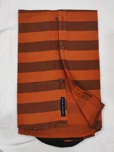 Blue Saint Orange Striped Casual Shirt