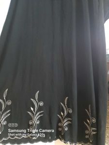 Black Abaya with Embroidery 51  Sizelenght
