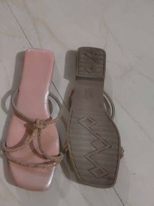 Light Pink Colour Fancy Party Wear Chappal
