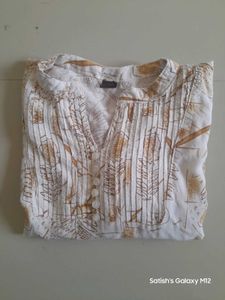 OFF WHITED PRINTED TUNIC TOP