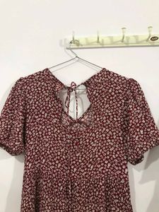 Red Floral Mini Dress 👗❤️