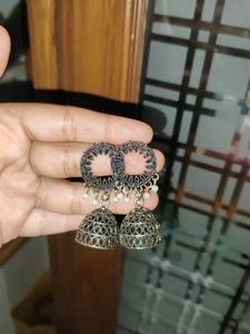 Antique Silver Jhumka Earrings