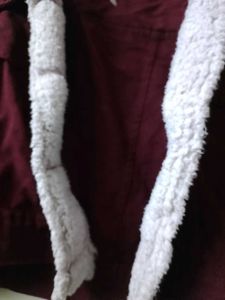 Maroon Fur Collar Jacket