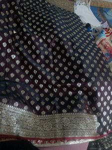 New pure silk heavy Bridal saree with blouse piece