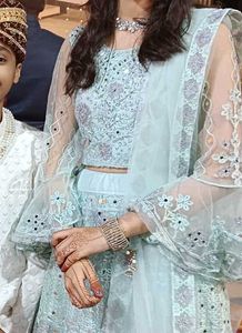 Mirror Work Flared Stylesh Lehenga With Cancan