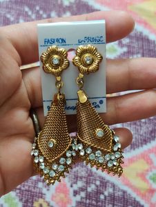 Golden Net Design Earrings